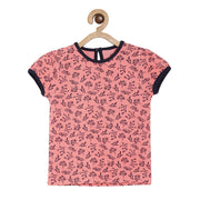 Pack of 1 knit top - rose pink & black for 3-6 Months