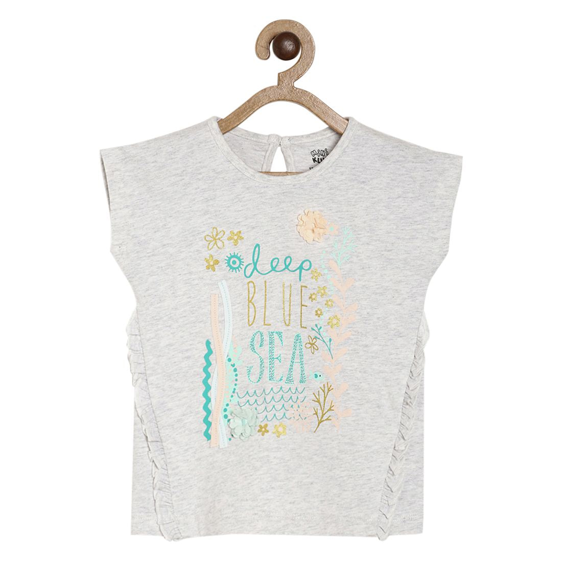 Girls Grey Marl Knit Top