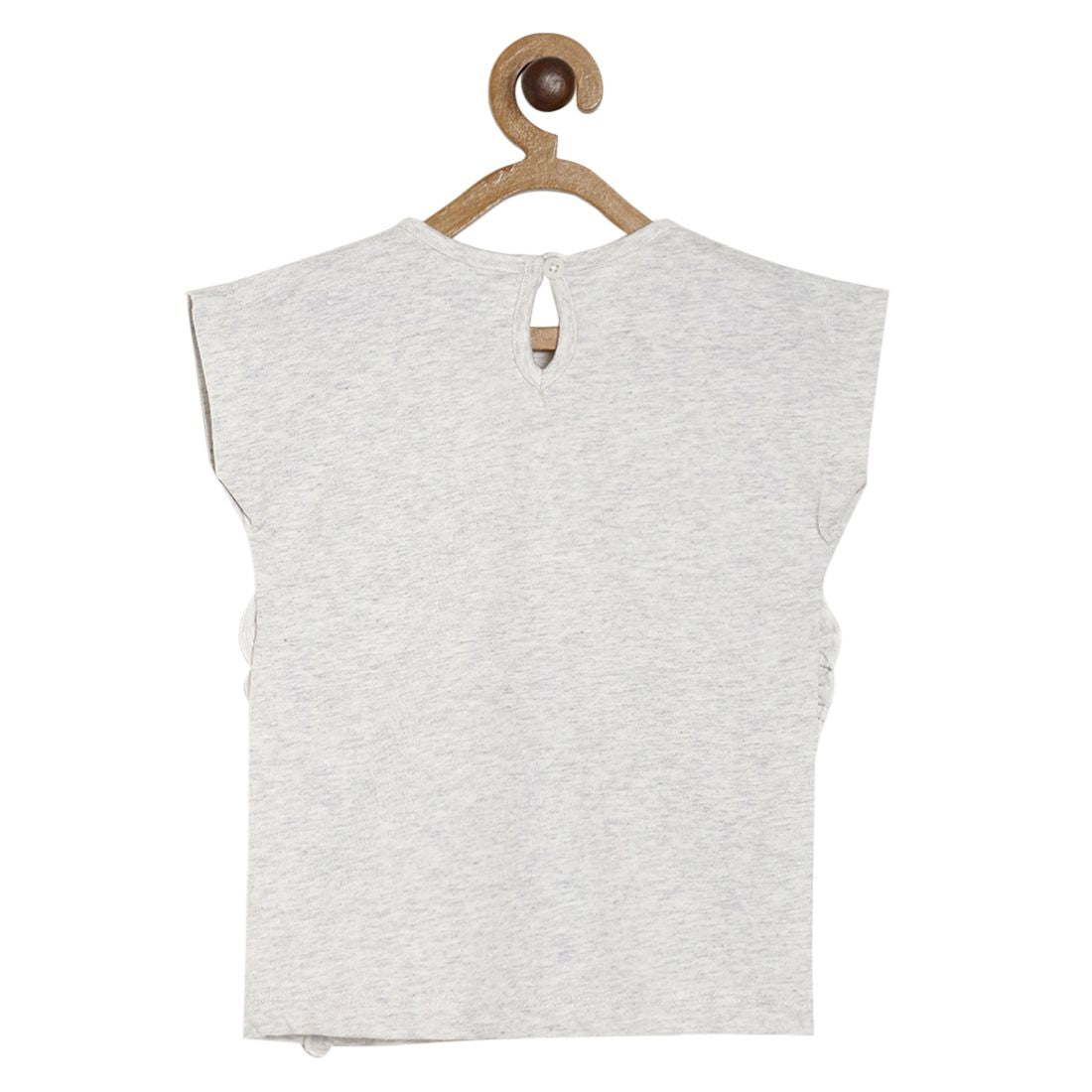 Girls Grey Marl Knit Top
