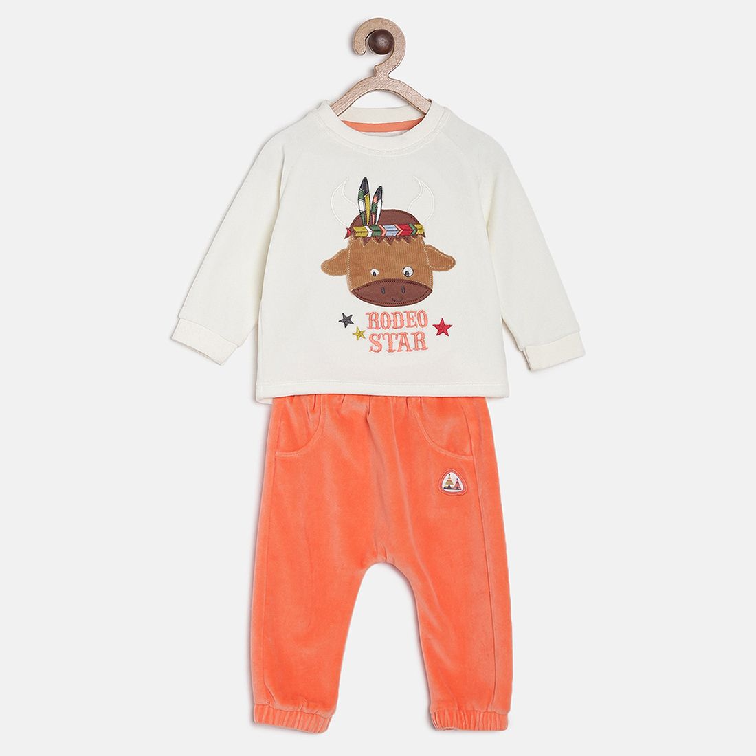 Boys Off White T-Shirt And Knit Bottom