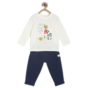 Boys Off White T-Shirt & Knit Bottom
