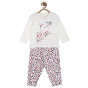 Pack of 2 top & knit bottom - off white for 0-3 Months