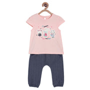 Pack of 2 top & knit bottom - pink for 0-3 Months