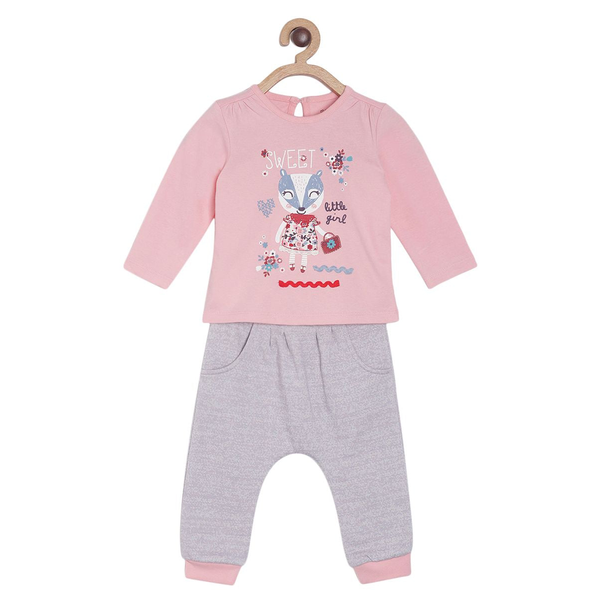 Pack of 2 top & knit bottom - pink for 0-3 Months