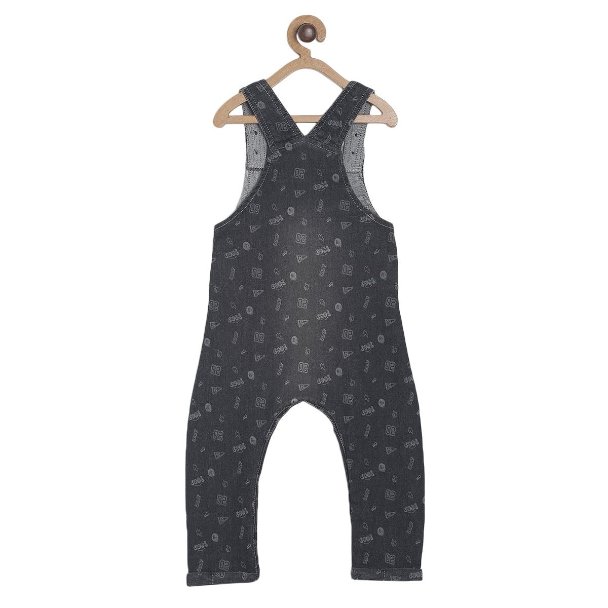 Pack of 2 dungaree set - black for 3-6 Months