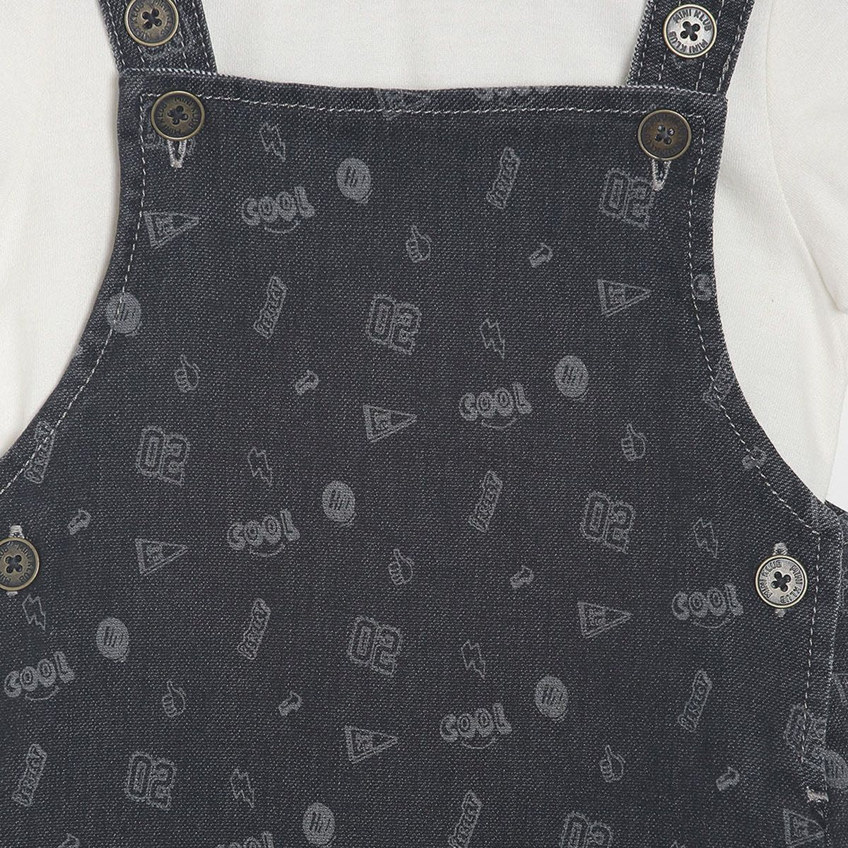 Pack of 2 dungaree set - black for 3-6 Months