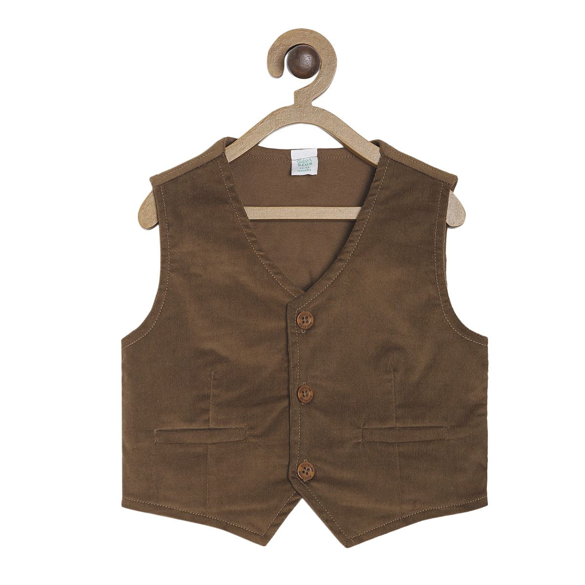 Pack of 1 waistcoat - brown for 3-6 Months