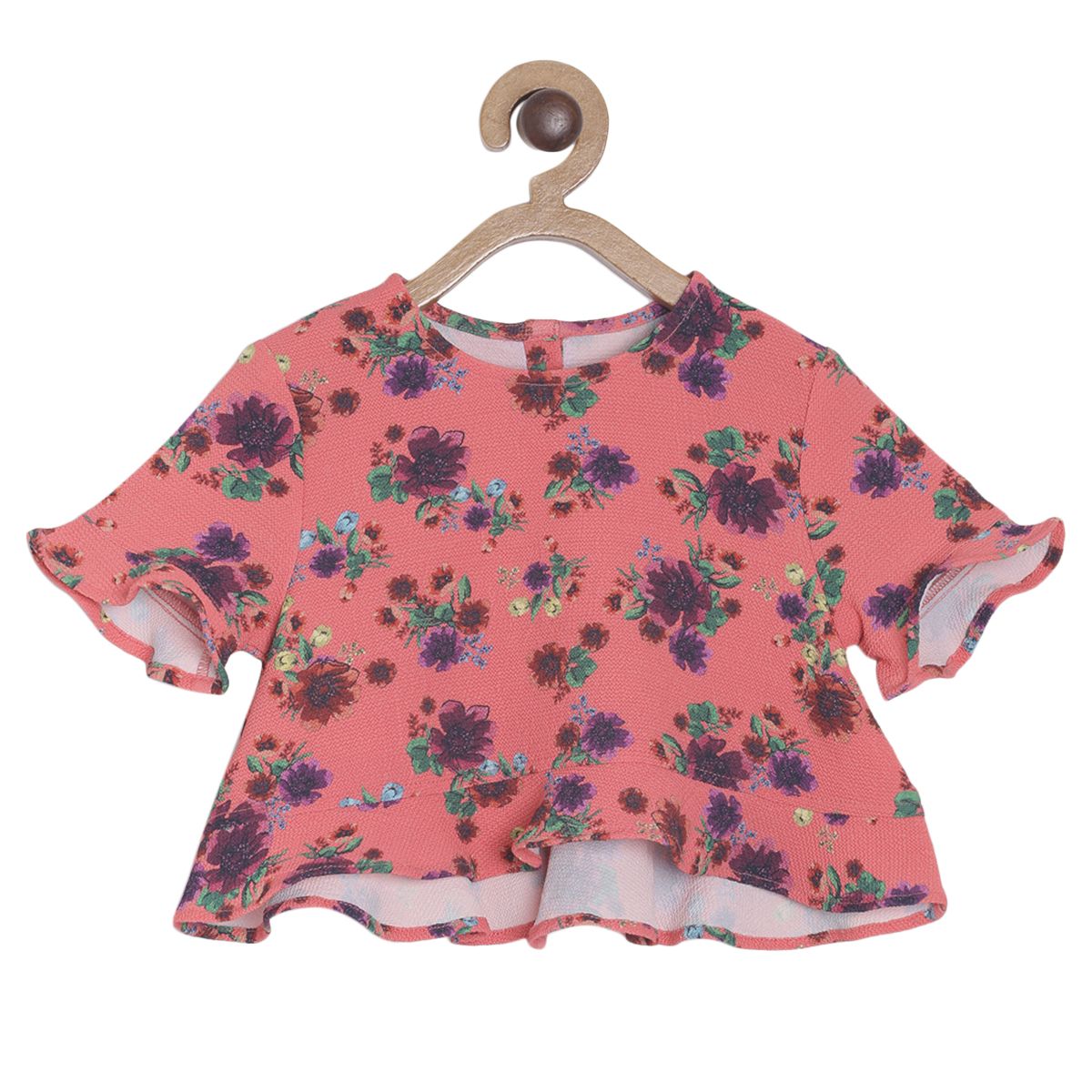 Girls Coral Top & Knit Bottom