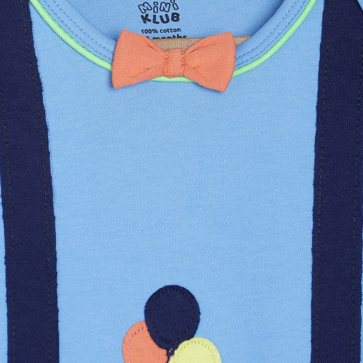 Pack of 2 bodysuit+knit bottom set - skyblue & blue for New Born