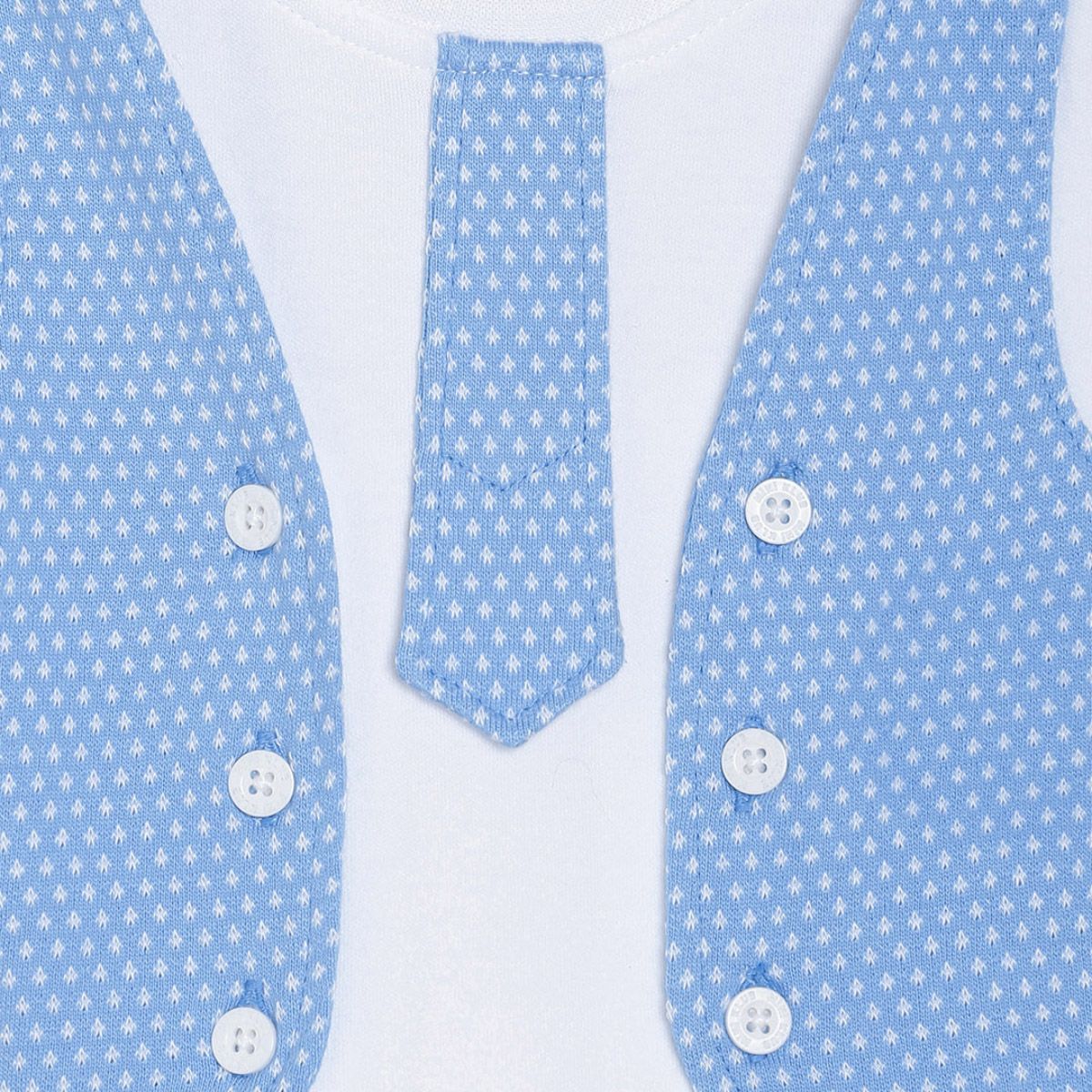 Pack of 2 bodysuit+knit bottom set - white & sky blue for New Born