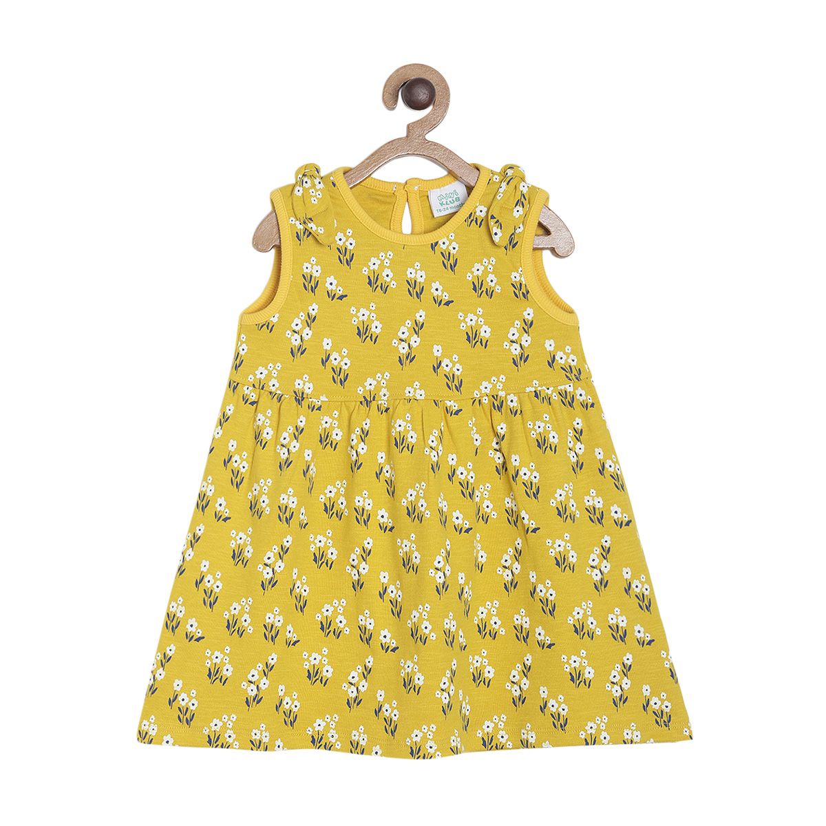 Pack of 1 knit dress - golden yellow for 0-3 Months