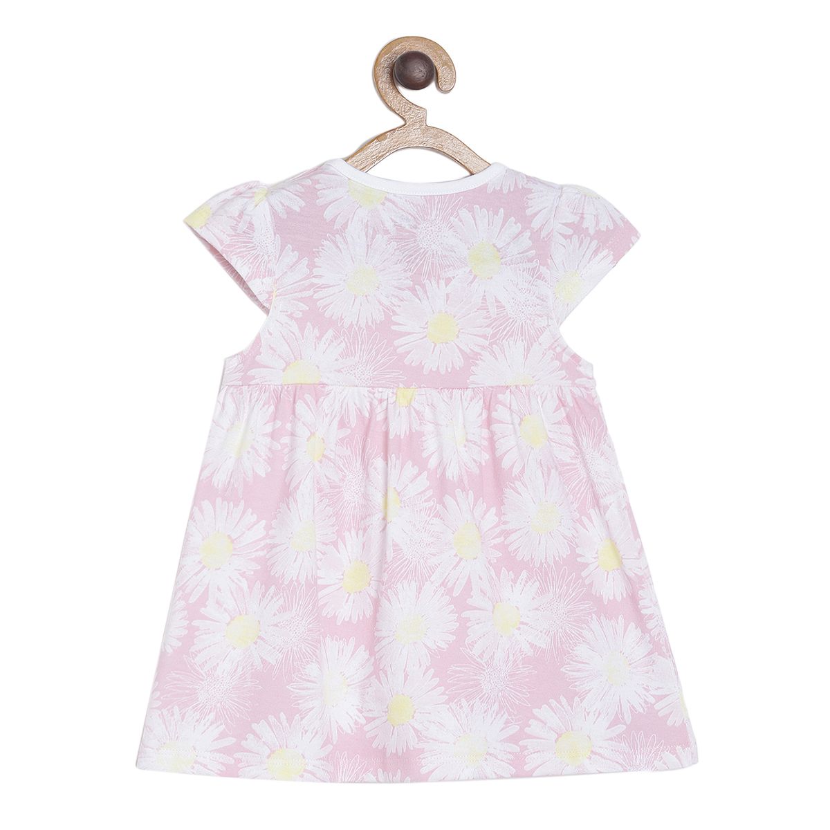 Pack of 1 knit dress - white & lavender for 0-3 Months