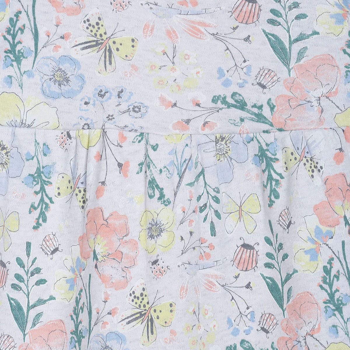 Pack of 1 knit dress - white & light blue for 0-3 Months