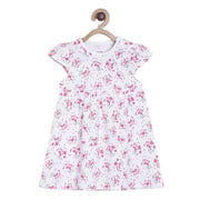 Pack of 1 knit dress - white & lavender for 0-3 Months