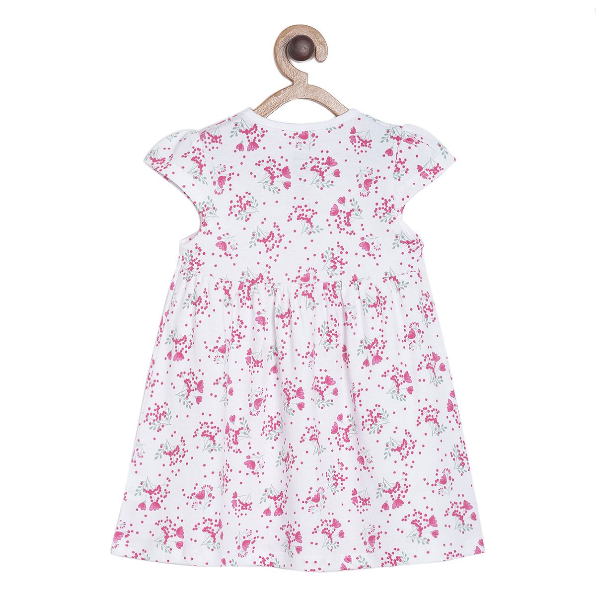 Pack of 1 knit dress - white & lavender for 0-3 Months