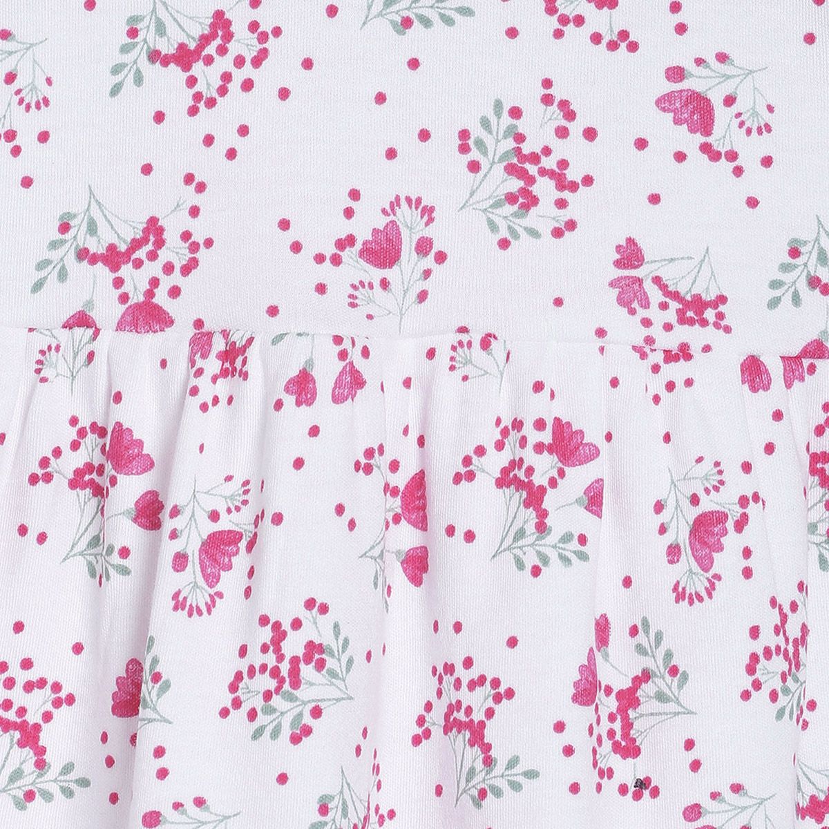 Pack of 1 knit dress - white & lavender for 0-3 Months