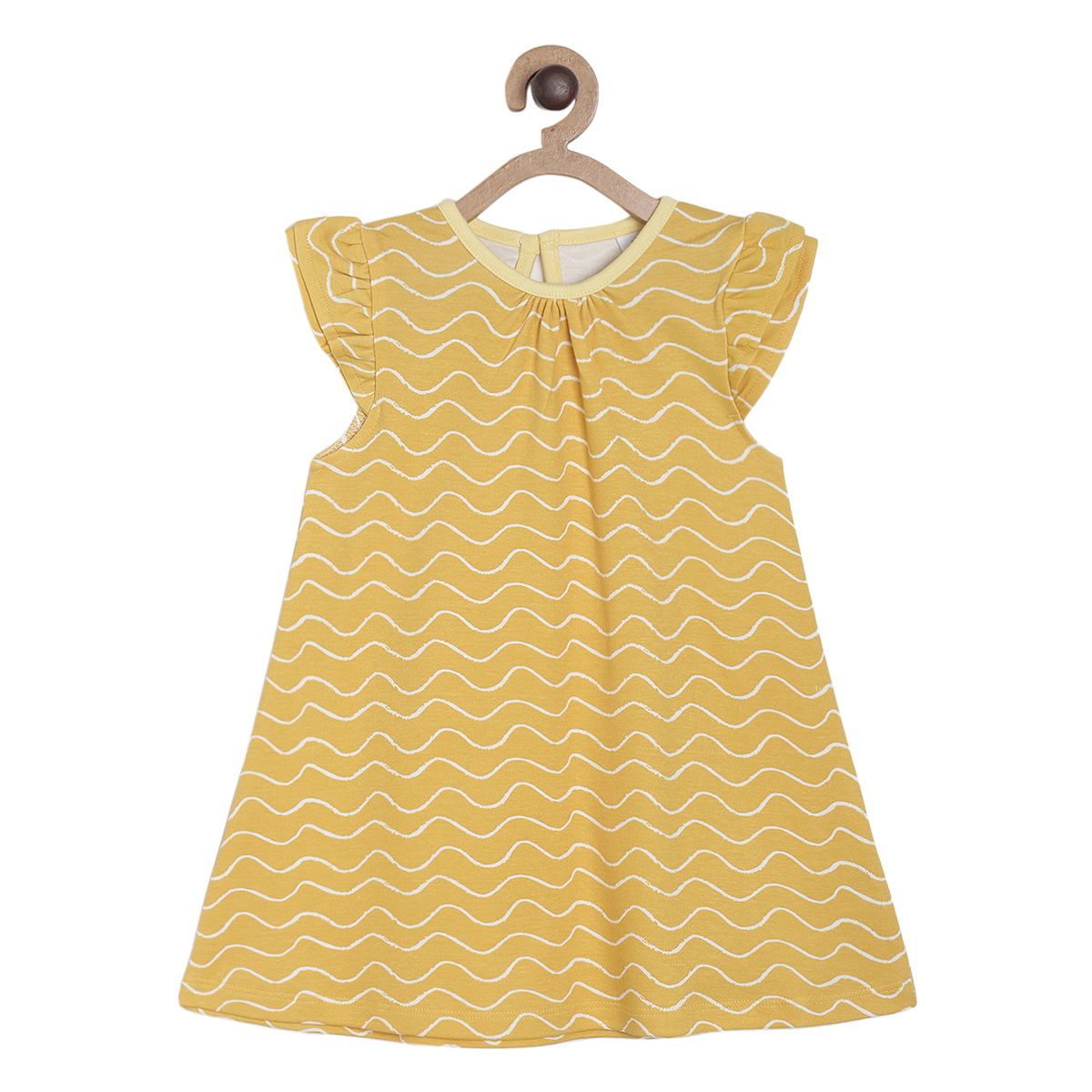 Pack of 1 knit dress - golden yellow for 0-3 Months
