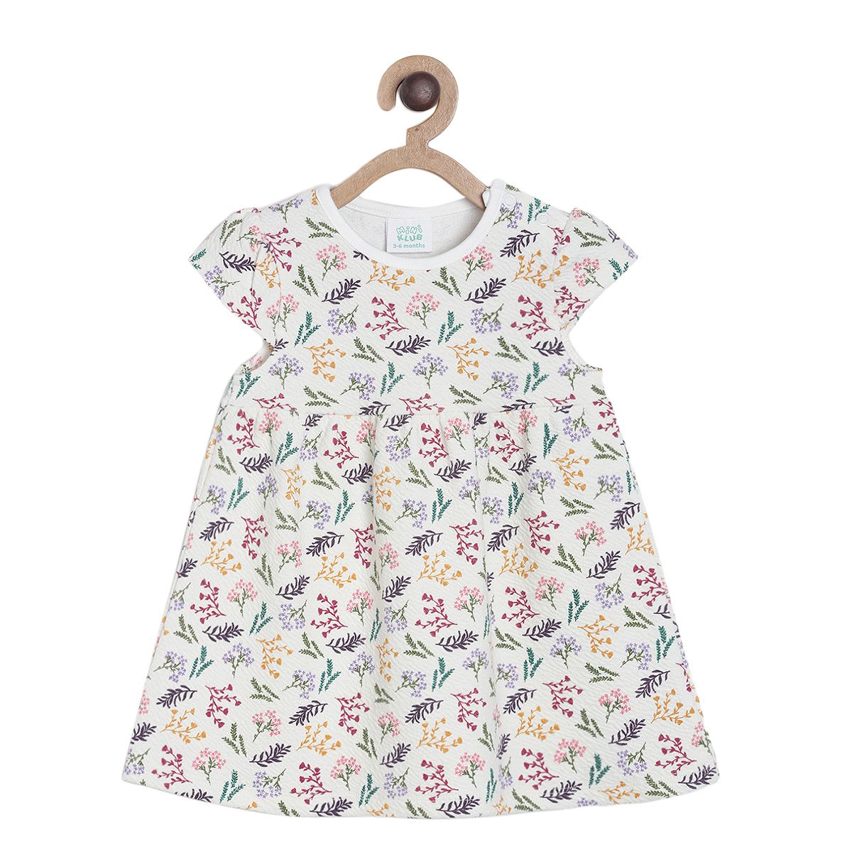 Pack of 1 knit dress - white & blue for 0-3 Months