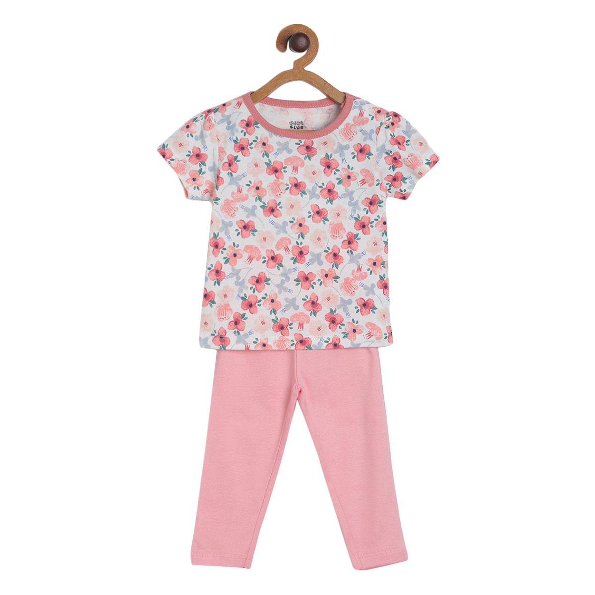 Pack of 2 knit top and knit bottom - white & baby pink for 0-3 Months