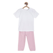 Pack of 2 knit top and knit bottom - white & lavender for 0-3 Months