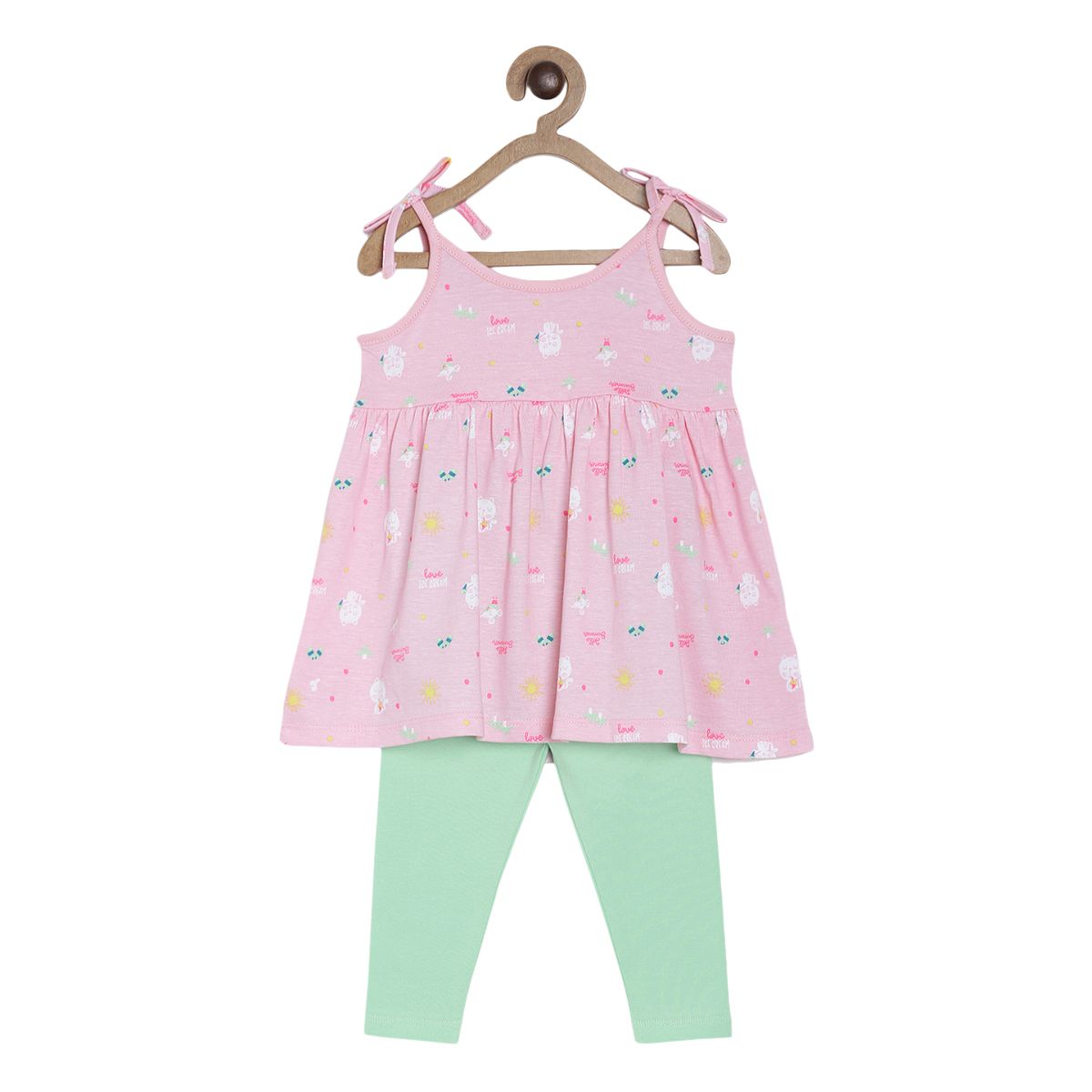 Girls Multi Top And Knit Bottom