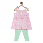 Girls Multi Top And Knit Bottom