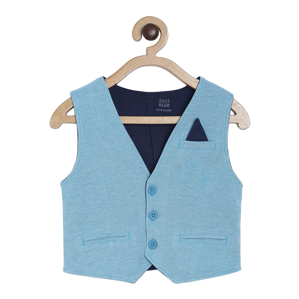 Pack of 1 waist coat - blue for 3-6 Months