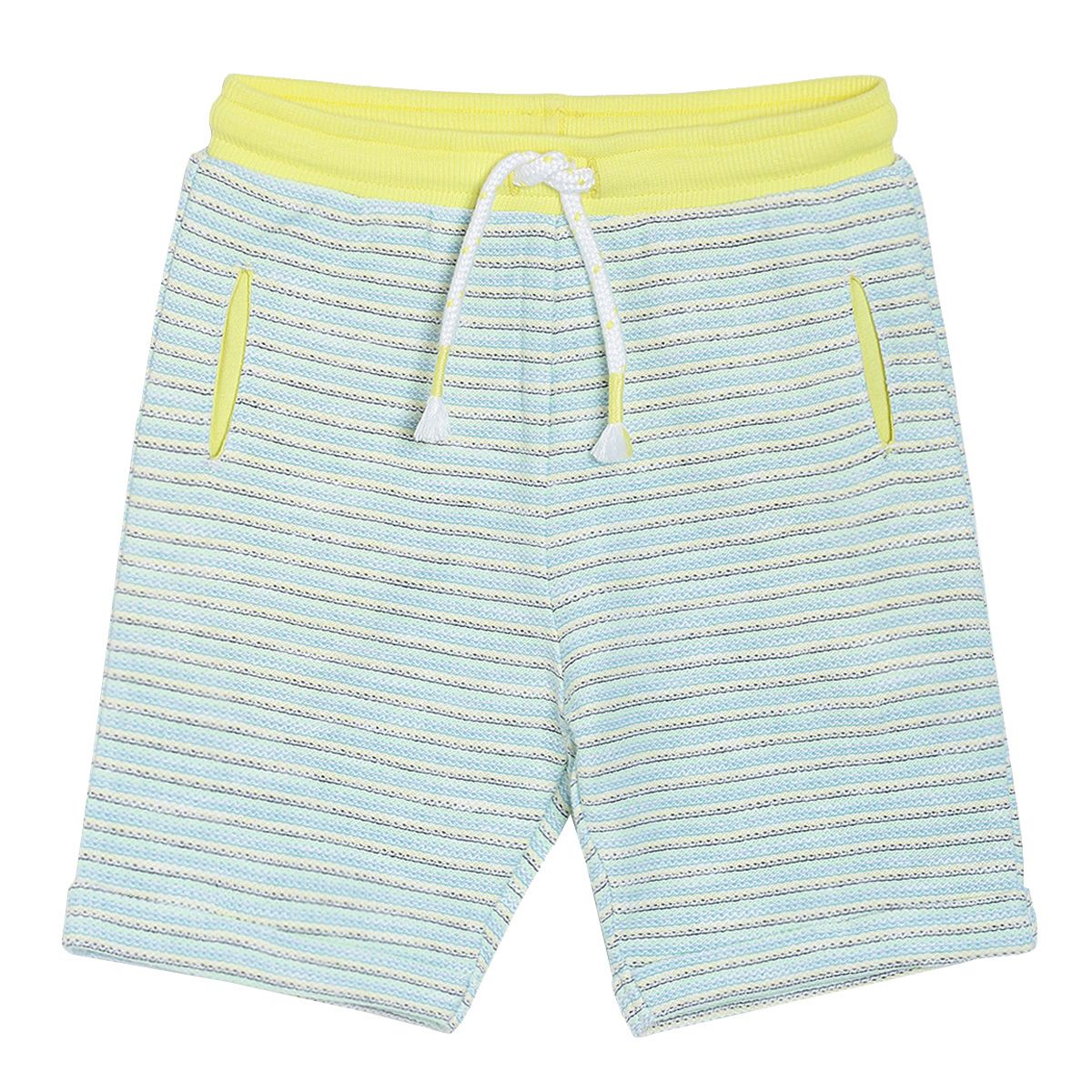 Pack of 1 shorts - sky blue & yellow for 3-6 Months