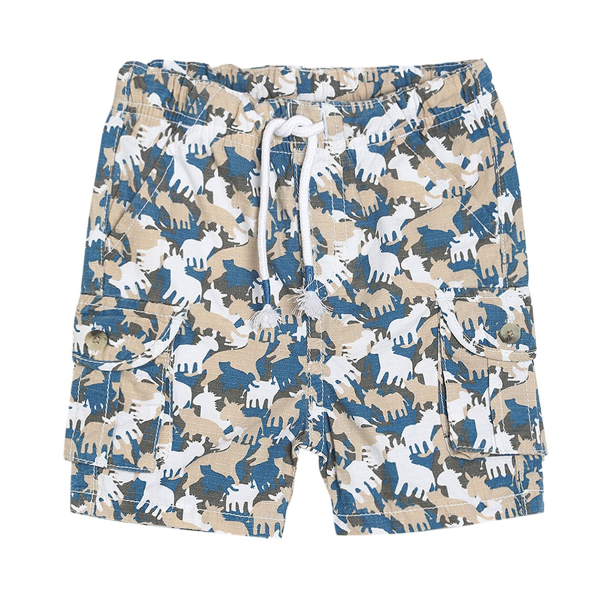 Pack of 1 woven shorts - midnightblue & white for 3-6 Months