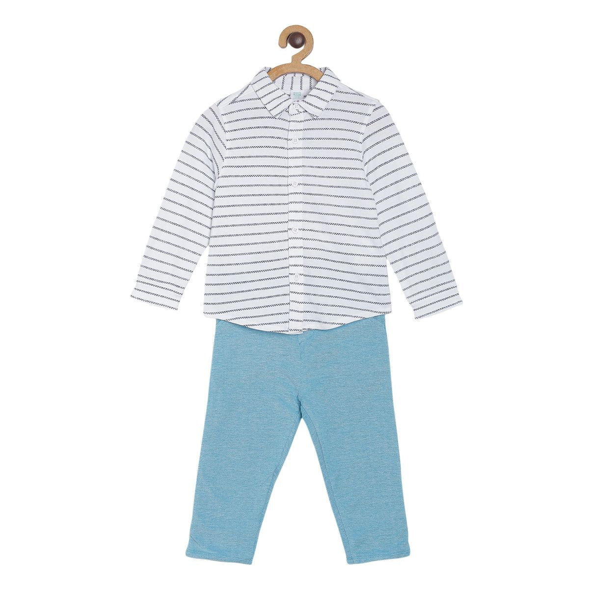Pack of 2 top & knit bottom - blue for 3-6 Months