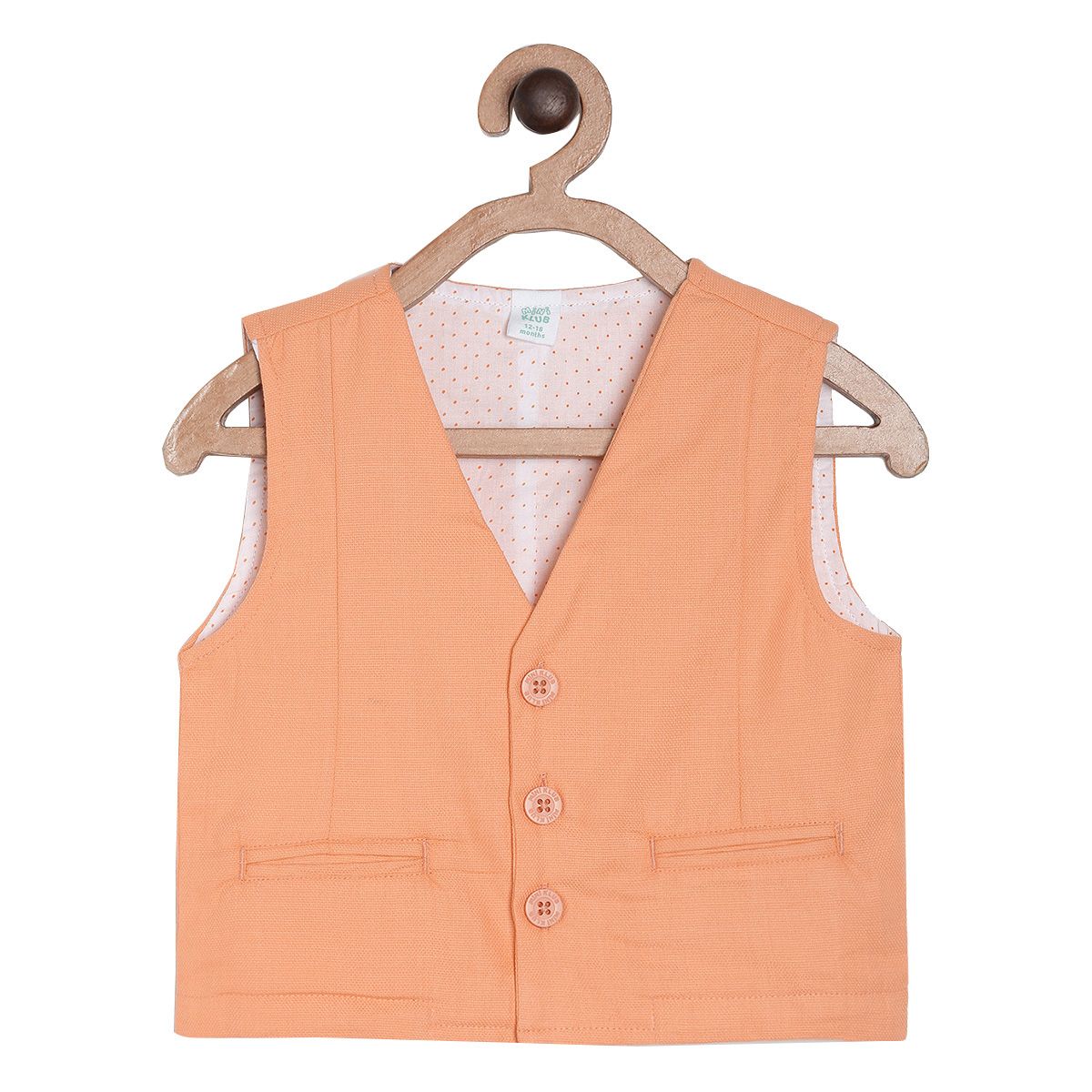 Pack of 1 waistcoat - orange for 3-6 Months
