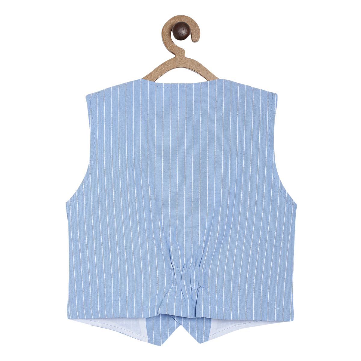 Pack of 2 woven waist coat - sky blue for 3-6 Months