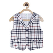 Pack of 1 waistcoat - white & navy blue for 3-6 Months