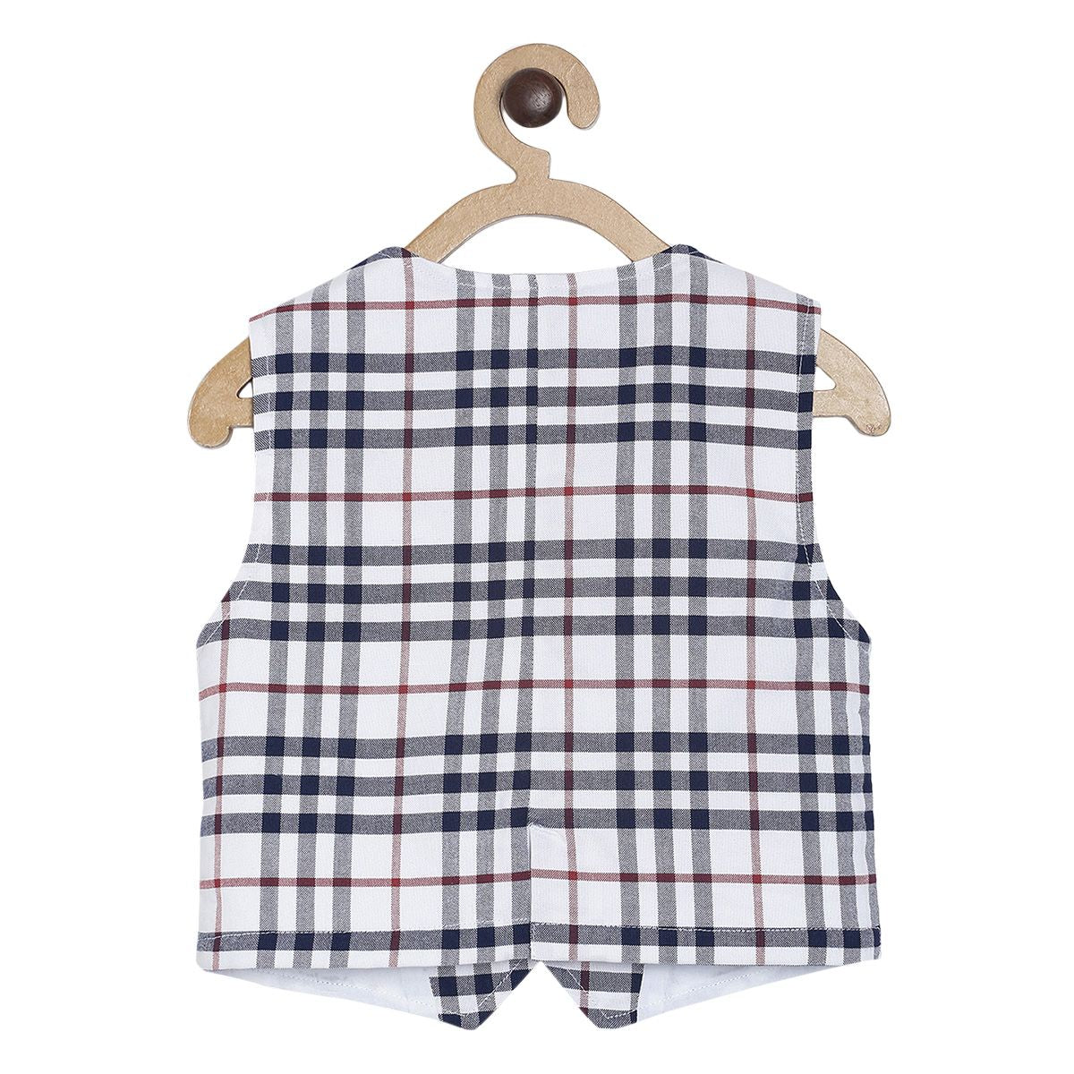 Pack of 1 waistcoat - white & navy blue for 3-6 Months