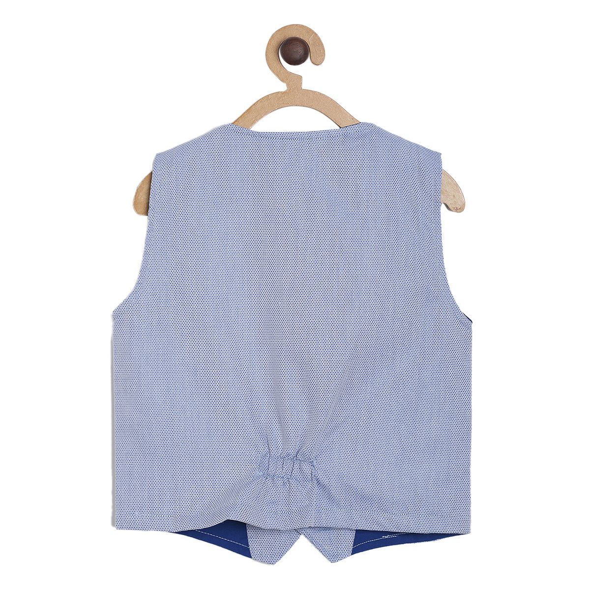 Pack of 1 woven waist coat - sky blue & dark blue for 3-6 Months