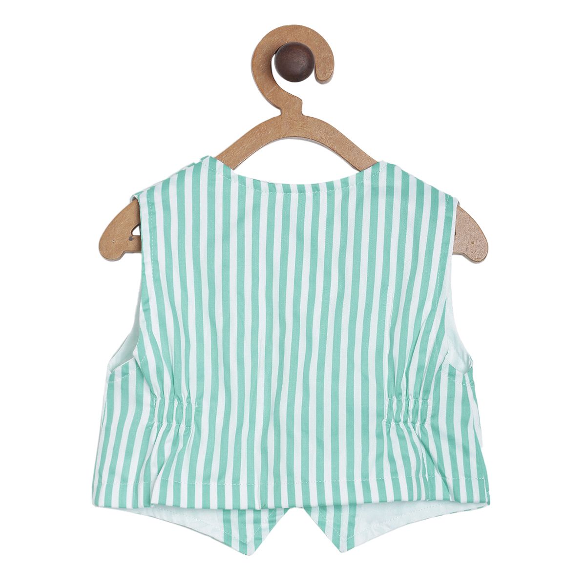 Pack of 1 woven waist coat - green for 3-6 Months