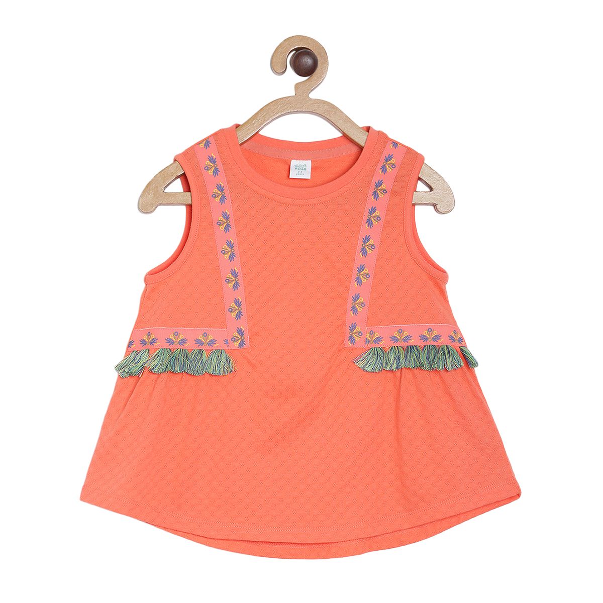 Girls Orange Knit Top