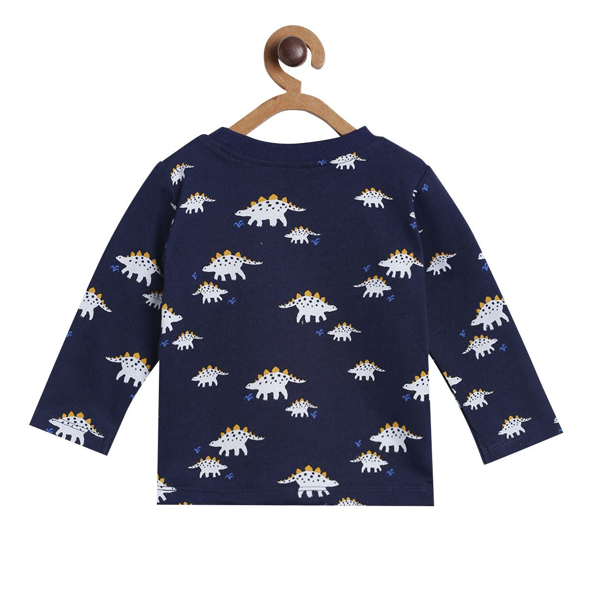 Pack of 2 t-shirt and knit bottom - navy blue & golden brown for 0-3 Months