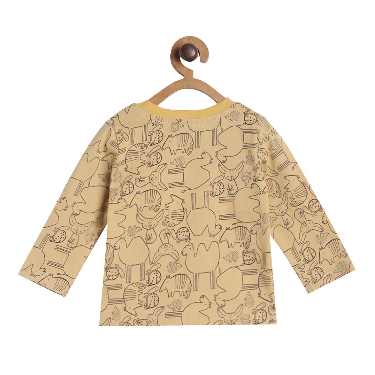 Pack of 2 t-shirt and knit bottom - light brown & black for 0-3 Months