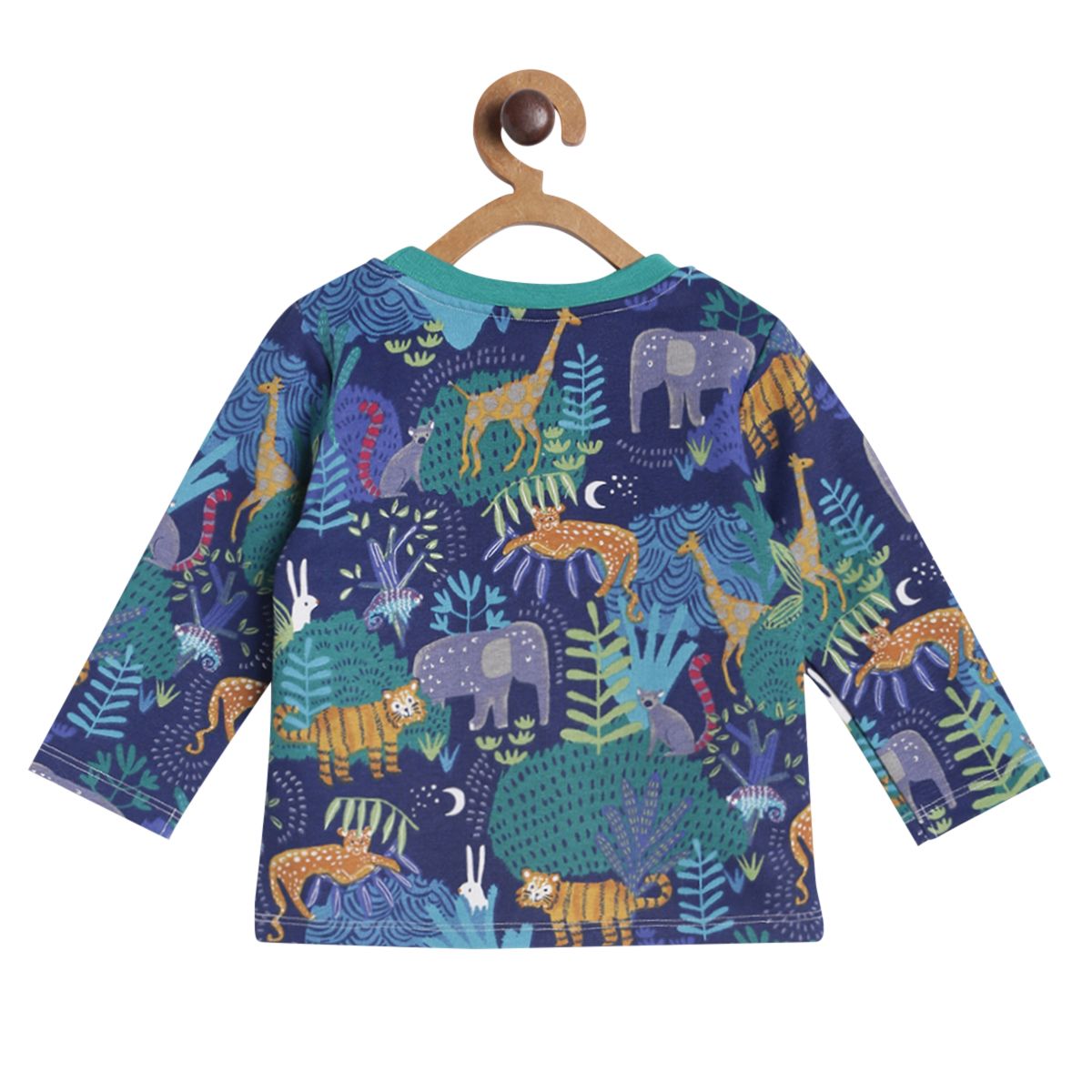 Pack of 2 t-shirt and knit bottom - blue & olive green for 0-3 Months