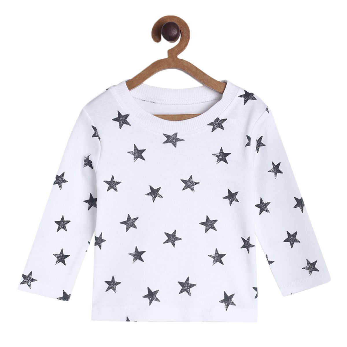 Pack of 2 t-shirt and knit bottom - white & midnightblue for 0-3 Months