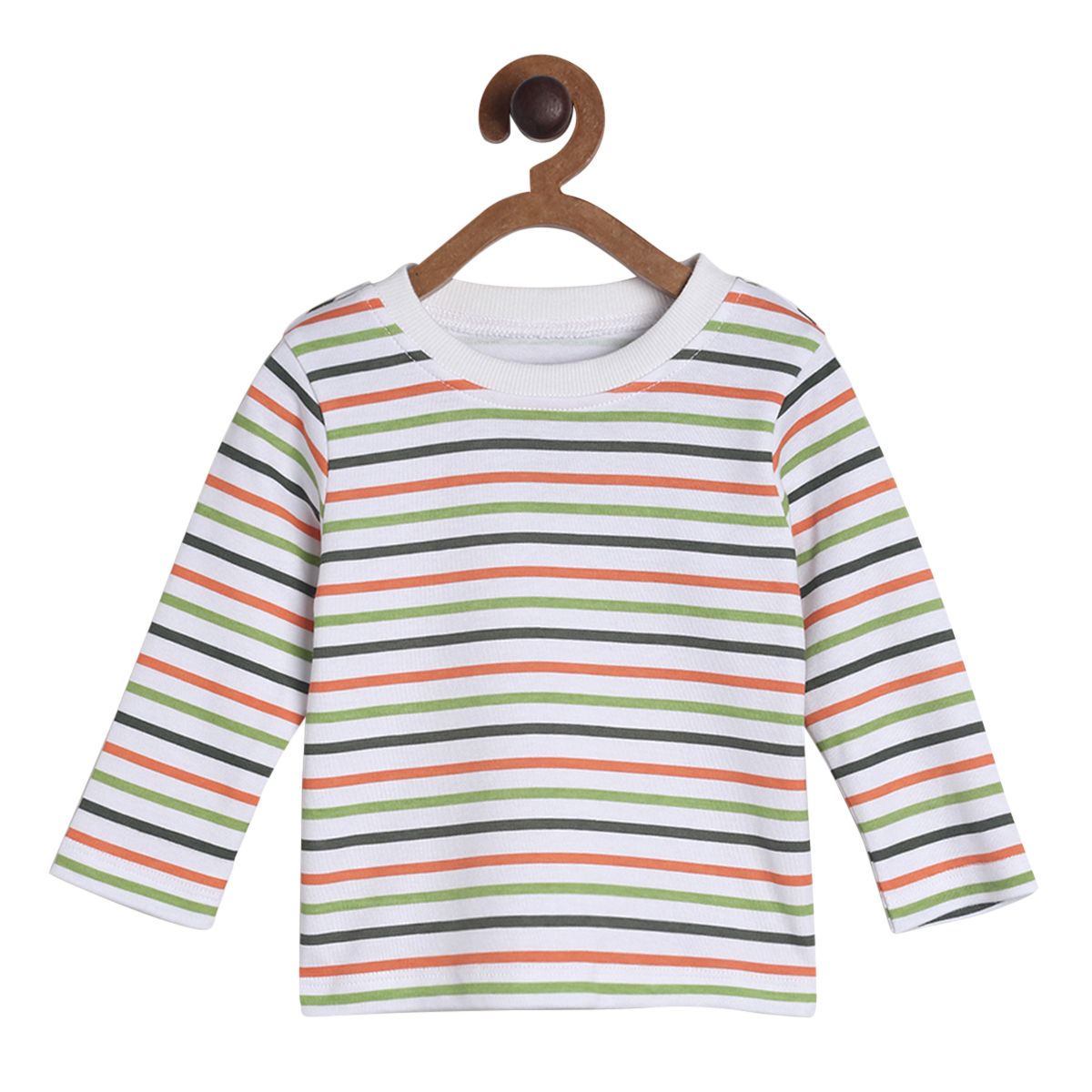 Pack of 2 t-shirt and knit bottom - white & dark green for 0-3 Months