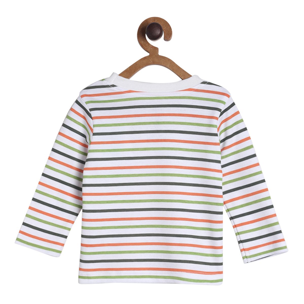 Pack of 2 t-shirt and knit bottom - white & dark green for 0-3 Months