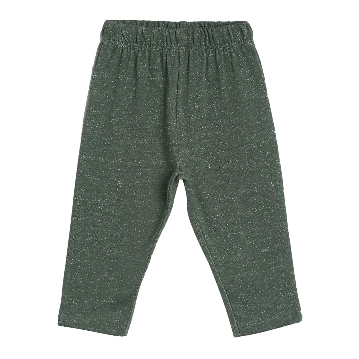 Pack of 2 t-shirt and knit bottom - white & dark green for 0-3 Months