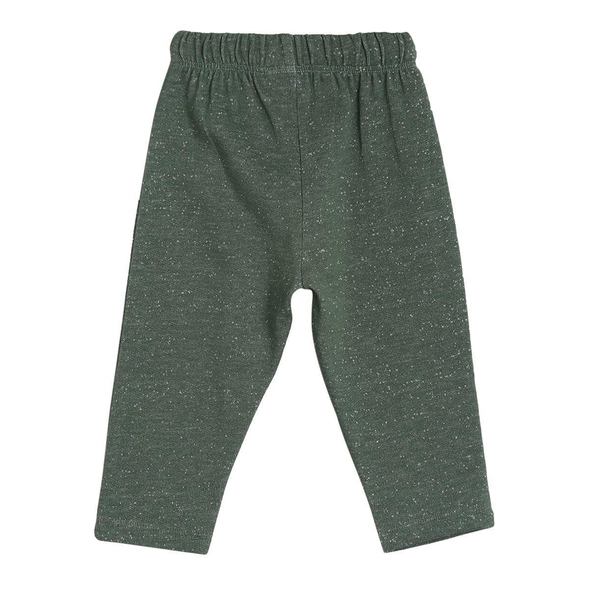 Pack of 2 t-shirt and knit bottom - white & dark green for 0-3 Months
