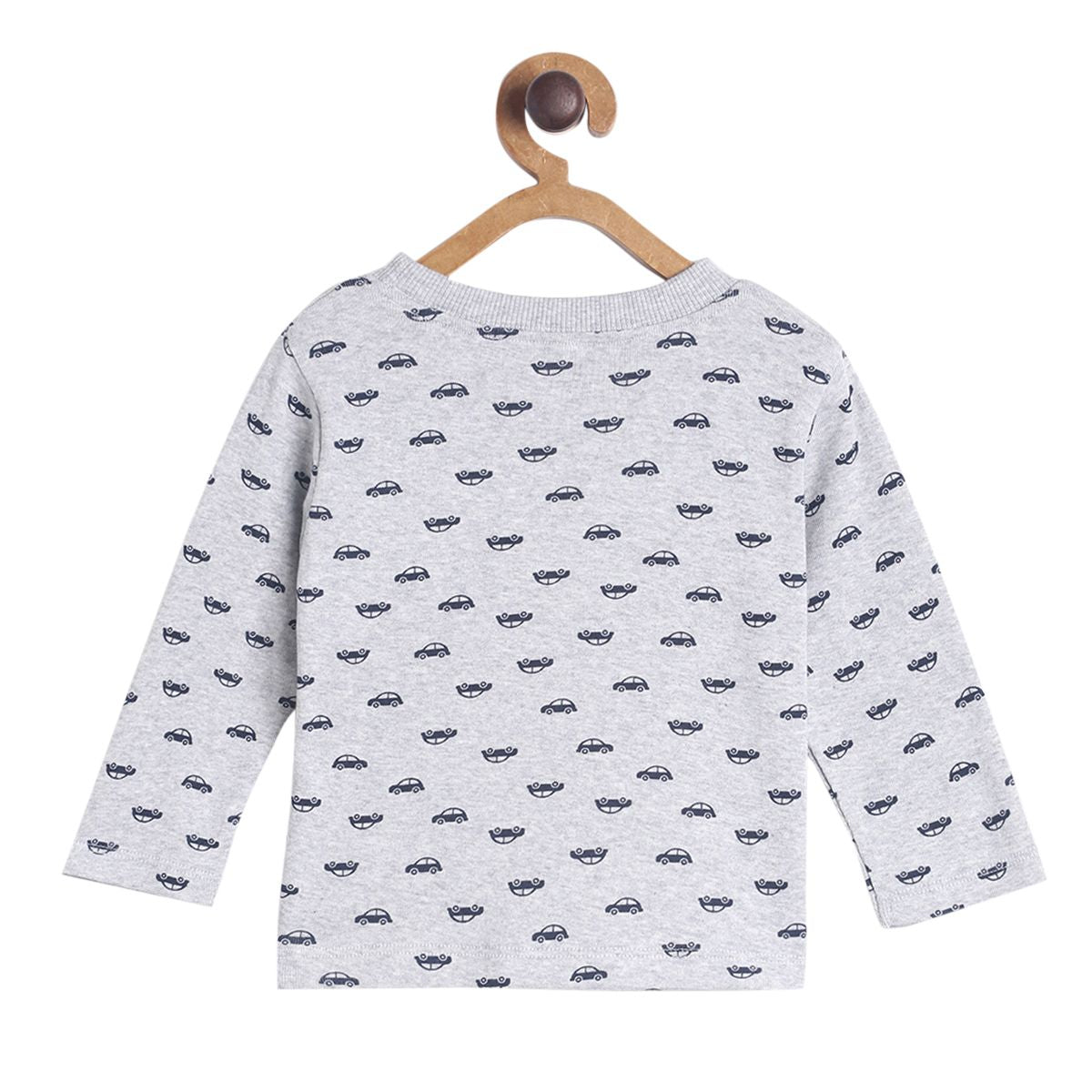 Pack of 2 t-shirt and knit bottom - white & navy blue for 0-3 Months