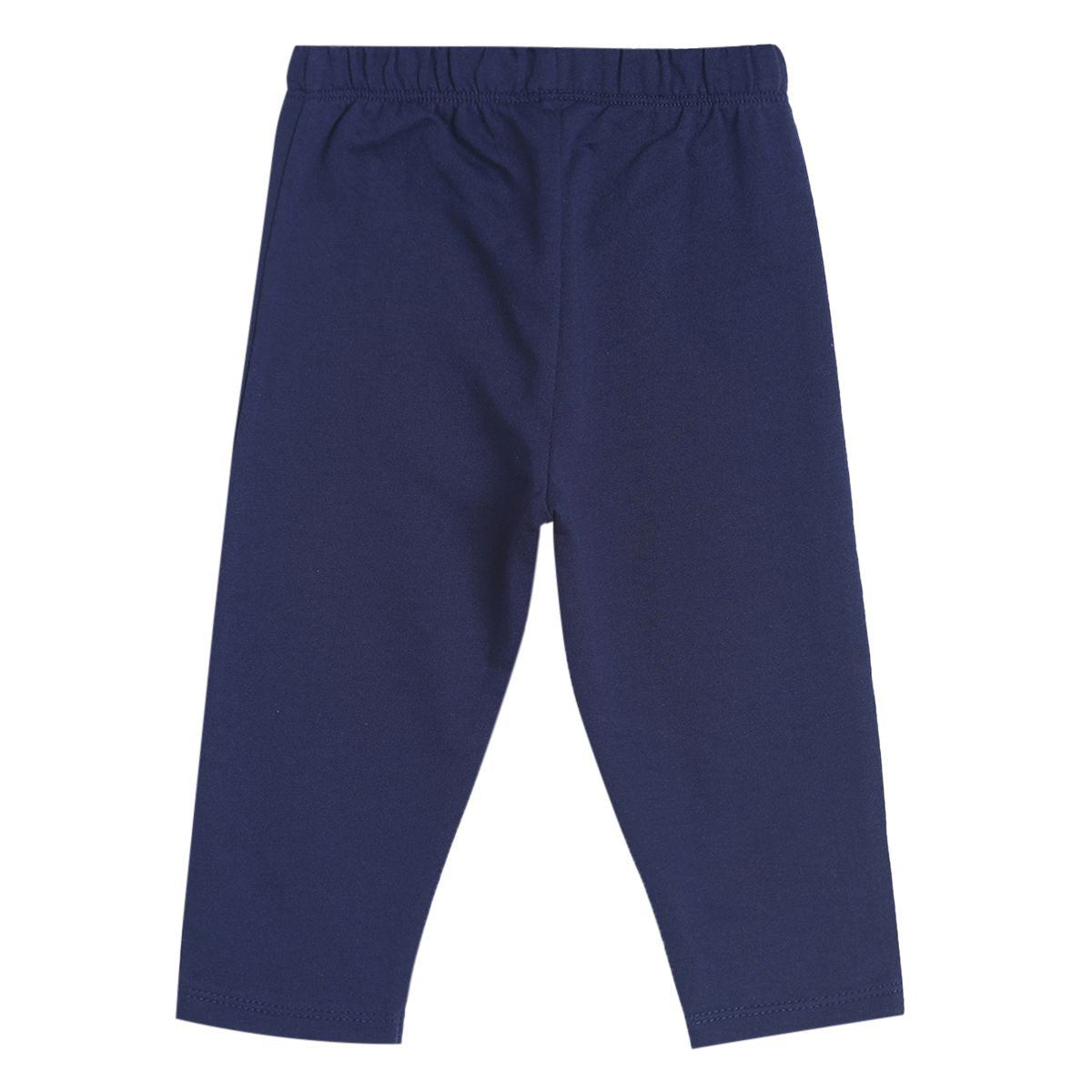 Pack of 2 t-shirt and knit bottom - white & navy blue for 0-3 Months