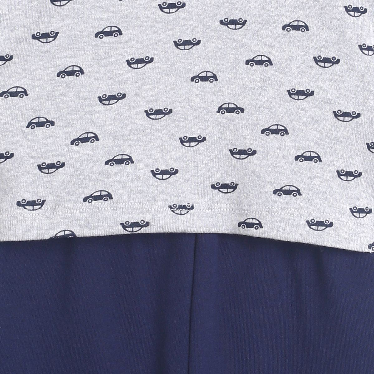 Pack of 2 t-shirt and knit bottom - white & navy blue for 0-3 Months