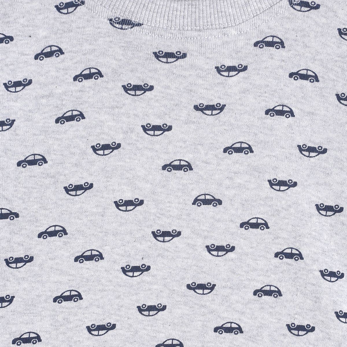 Pack of 2 t-shirt and knit bottom - white & navy blue for 0-3 Months