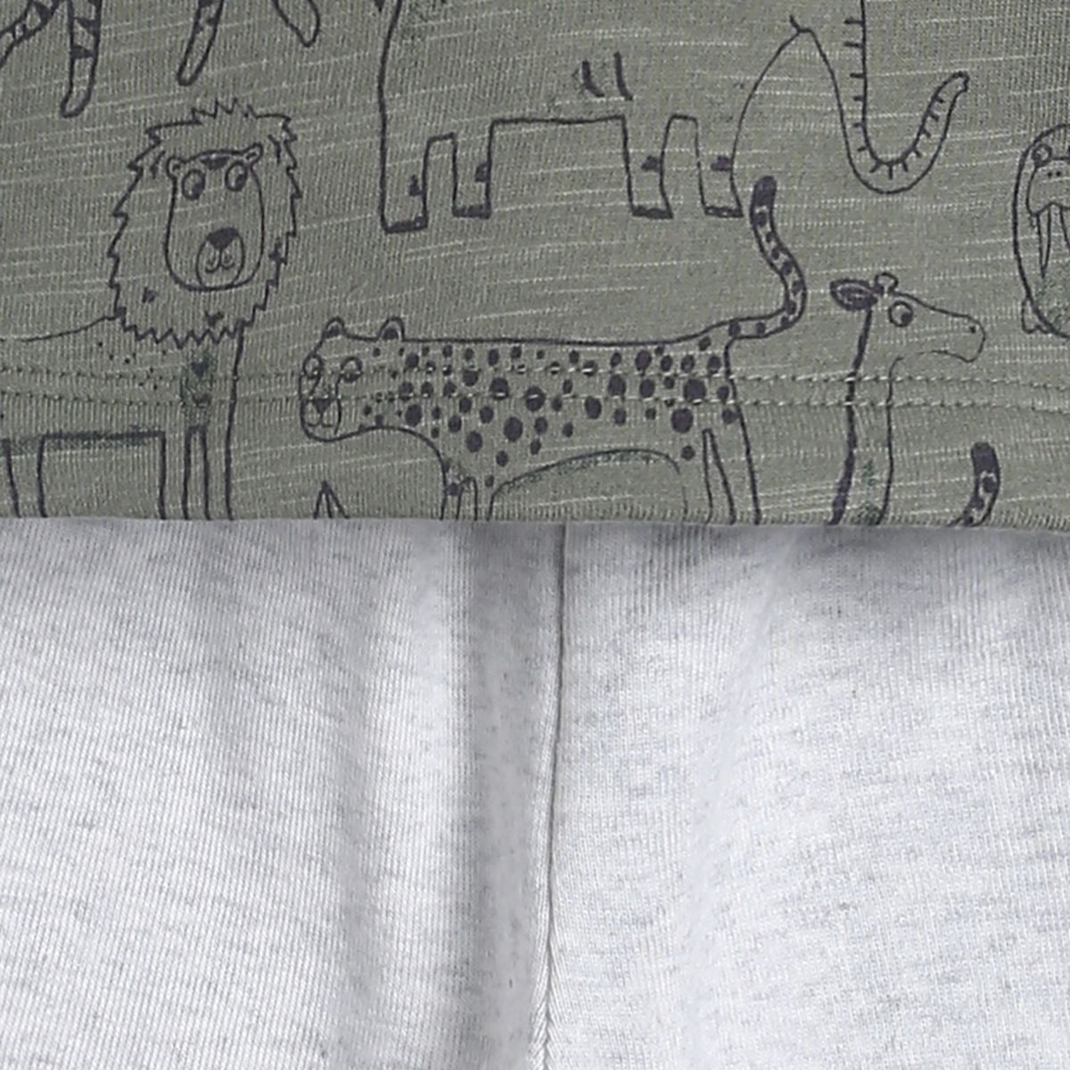 Pack of 2 t-shirt and knit bottom - grey & white for 0-3 Months